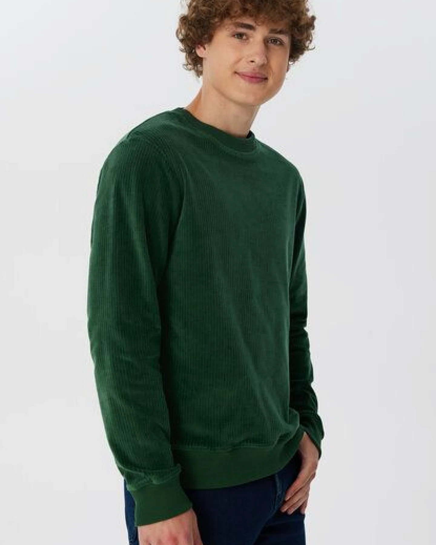 Leela Cotton Herren Cord-Sweatshirt aus 100% kba-Baumwolle - Feiner Nicky Cordstoff 2232 – Ansicht 4