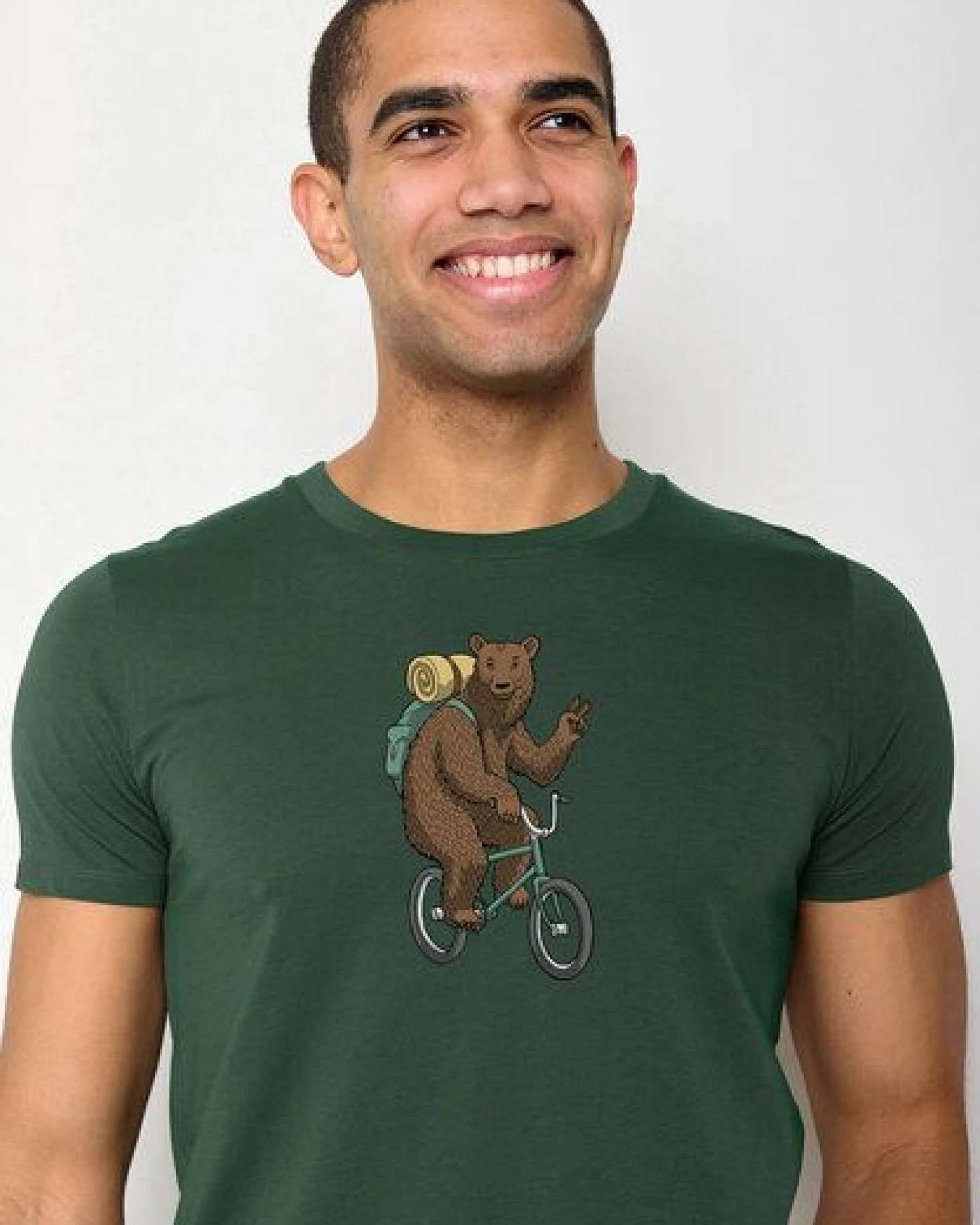 GREENBOMB Animal Bear Bike Guide - Sportliches T-Shirt aus Bio-Baumwolle / hochwertiger Print / GOTS / Fair & Vegan – Ansicht 4