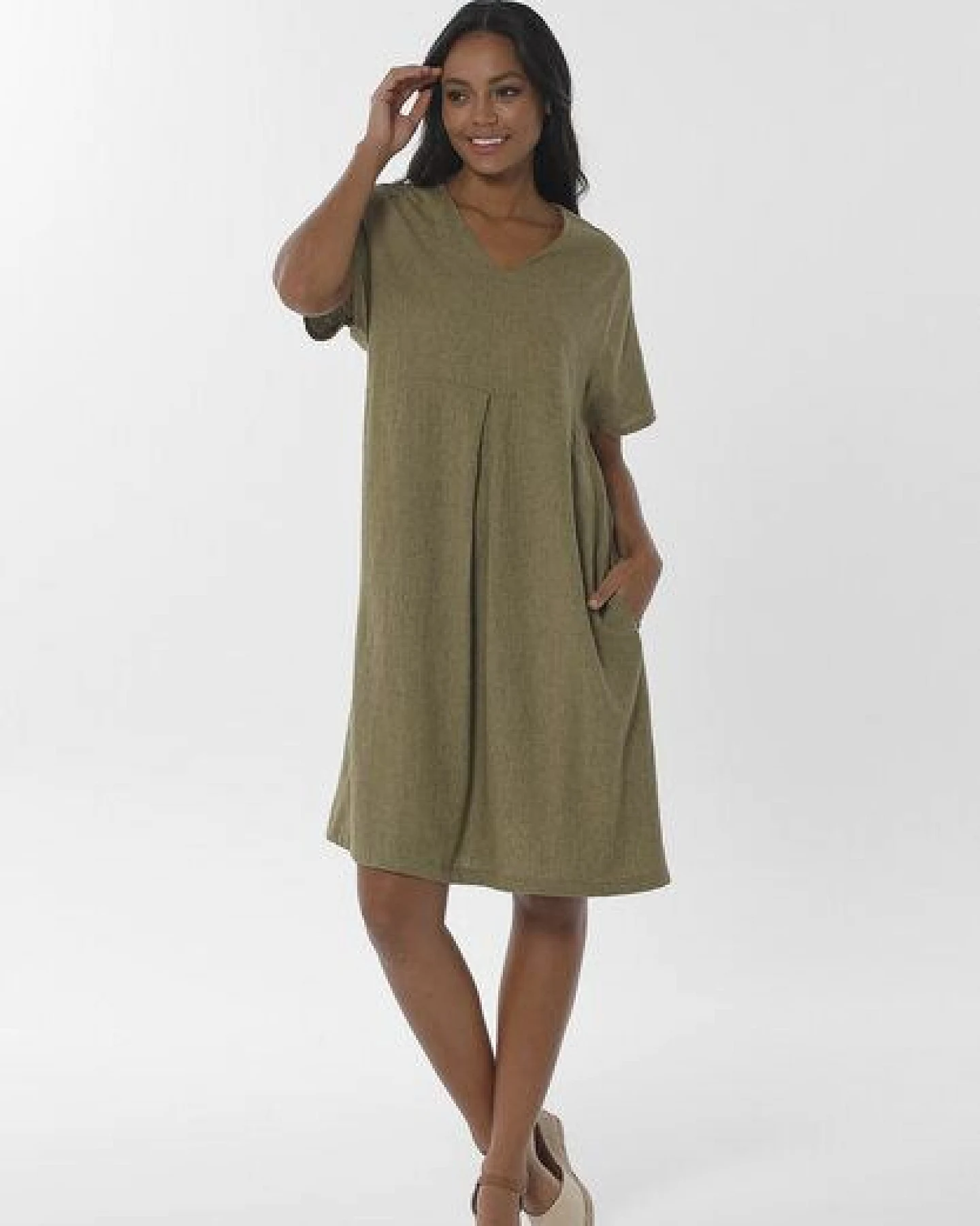 ORGANICATION Kleid aus LENZING ECOVERO Viskose und Leinen – Ansicht 2