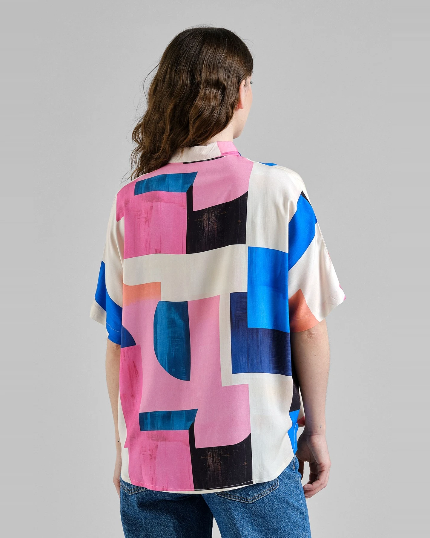 Bluse Alsvik Abstract Block Multi Color Rosa – Ansicht 3