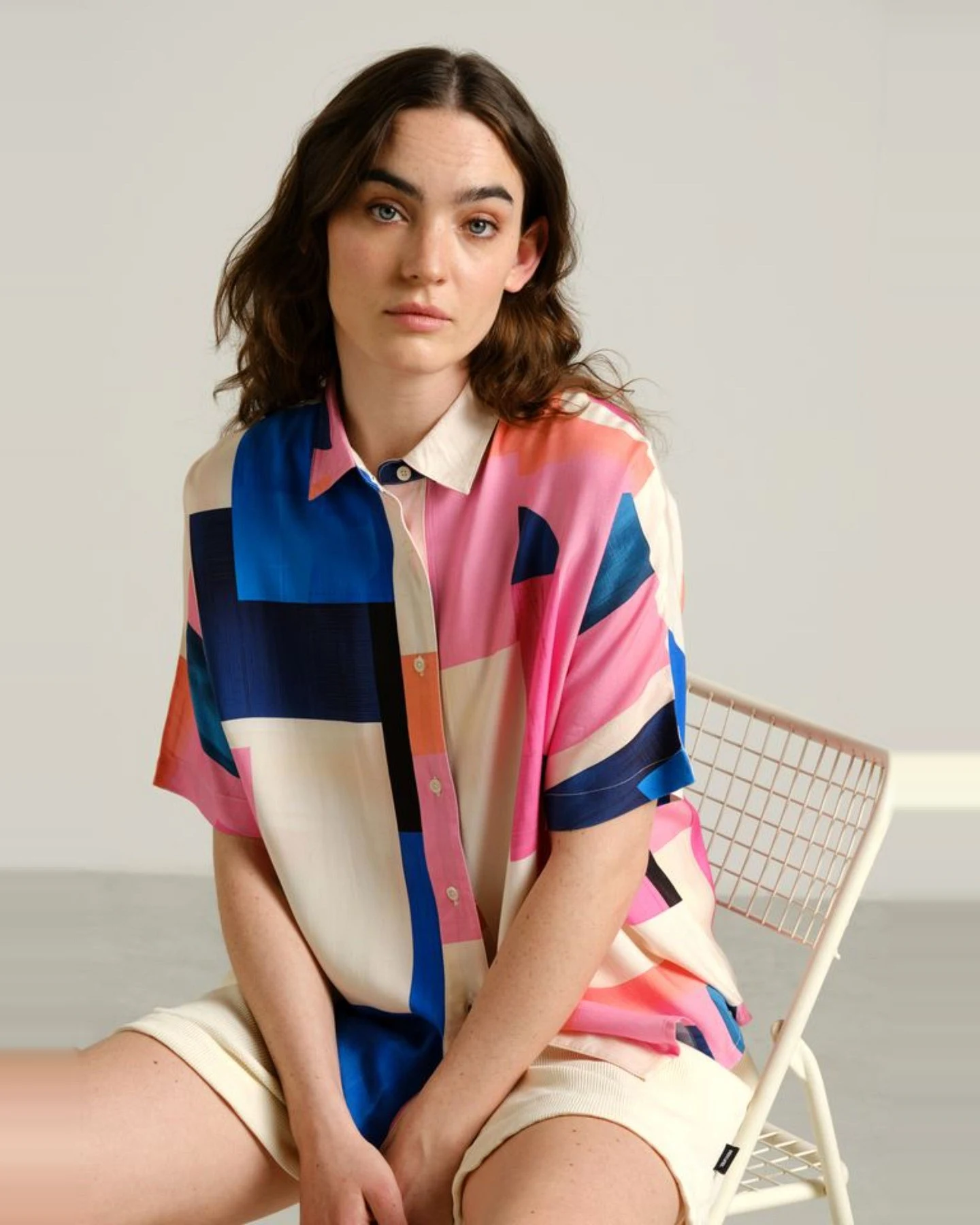Bluse Alsvik Abstract Block Multi Color Rosa – Ansicht 6