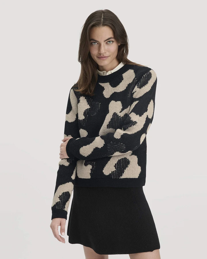 hessnatur Damen Strick Pullover Relaxed aus Bio-Baumwolle und Bio-Schurwolle - beige - Größe S