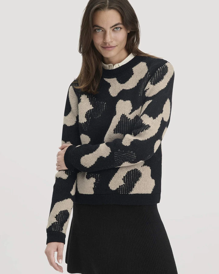 hessnatur Damen Strick Pullover Relaxed aus Bio-Baumwolle und Bio-Schurwolle - beige - Größe S