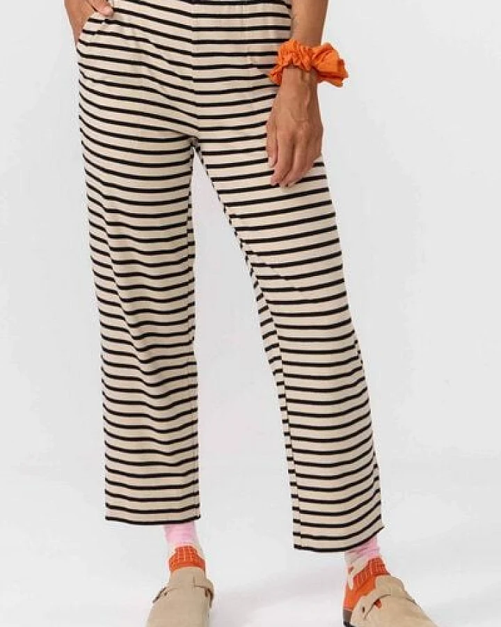 Suite13lab Damen-Straighthose MORGON gestreift