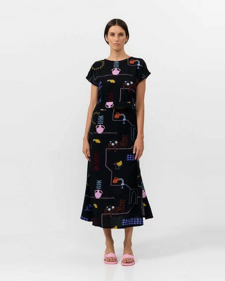 Suite13lab Cropped-Top HEBRON im Holiday-Print