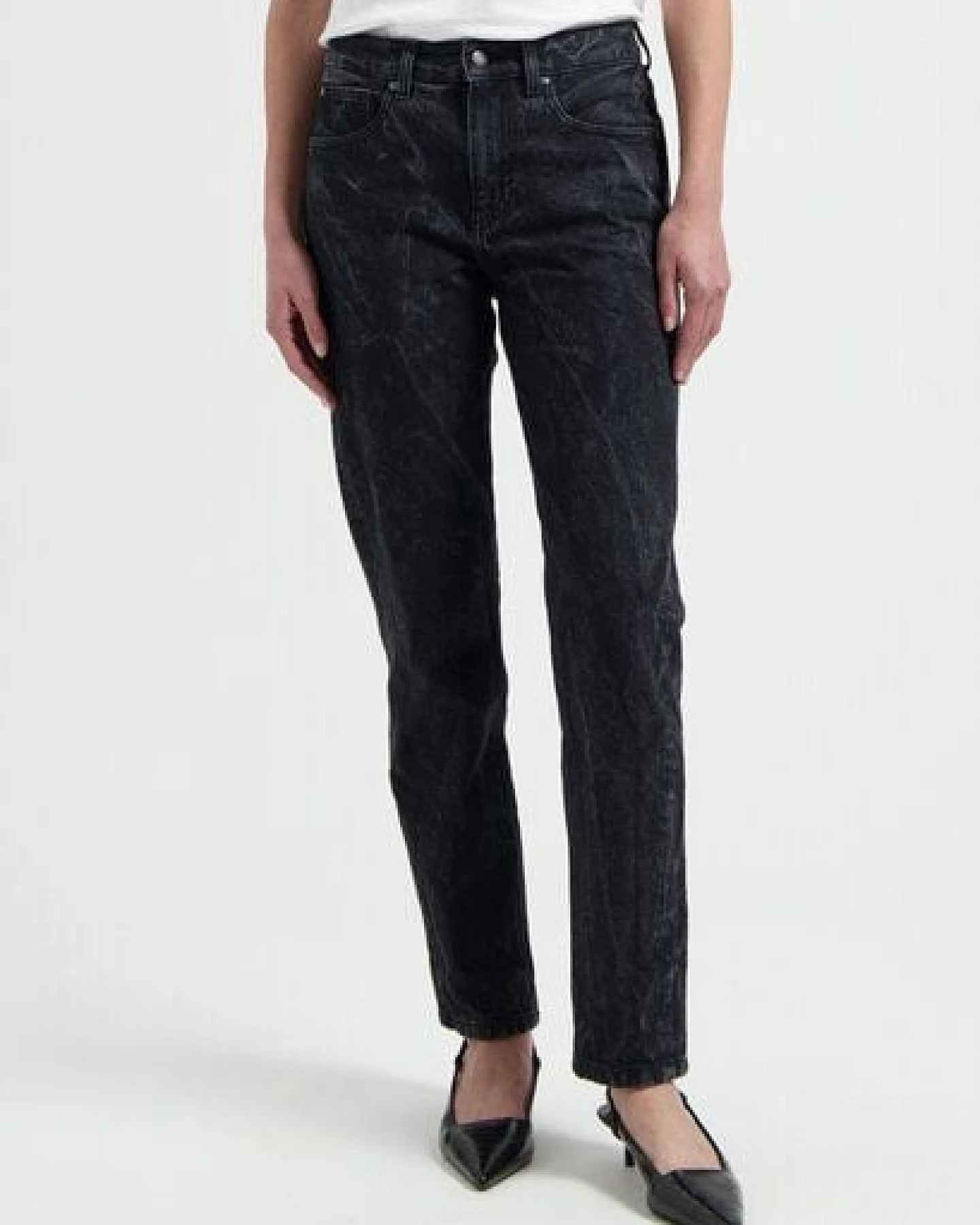 MUD Jeans Damen Jeans Straight Leg "Go - Dry Black" – Ansicht 4
