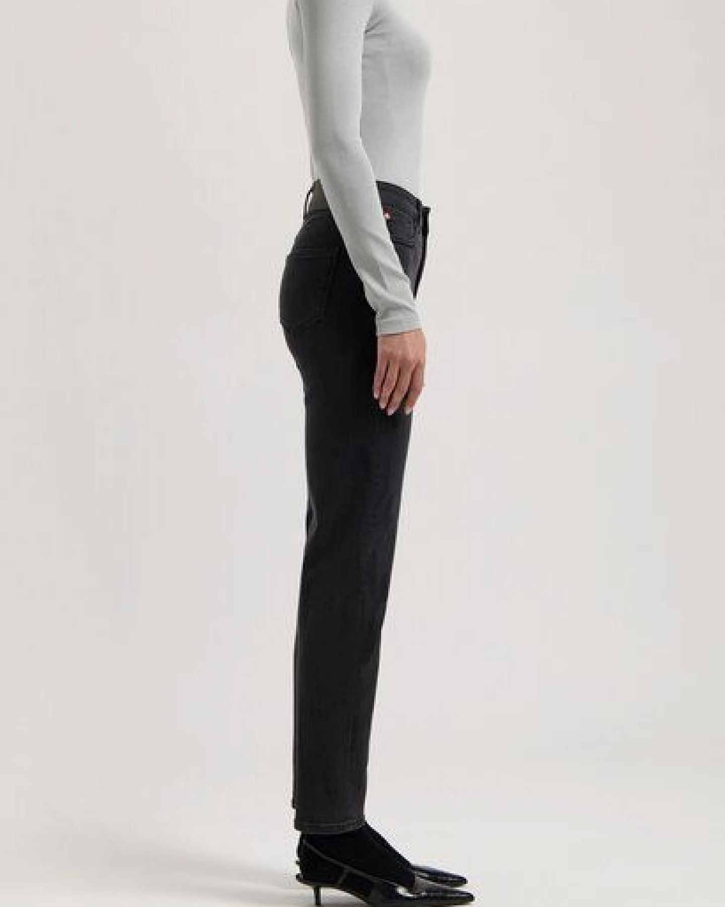 MUD Jeans Damen Jeans Tapered "Mams - Stone Black" – Ansicht 2