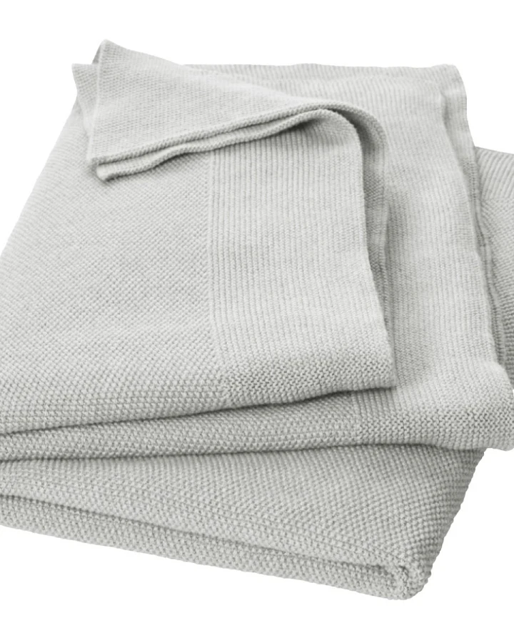 Babydecke Bio-Merinowolle Perlenstrick grau Maße 80 x 100 cm