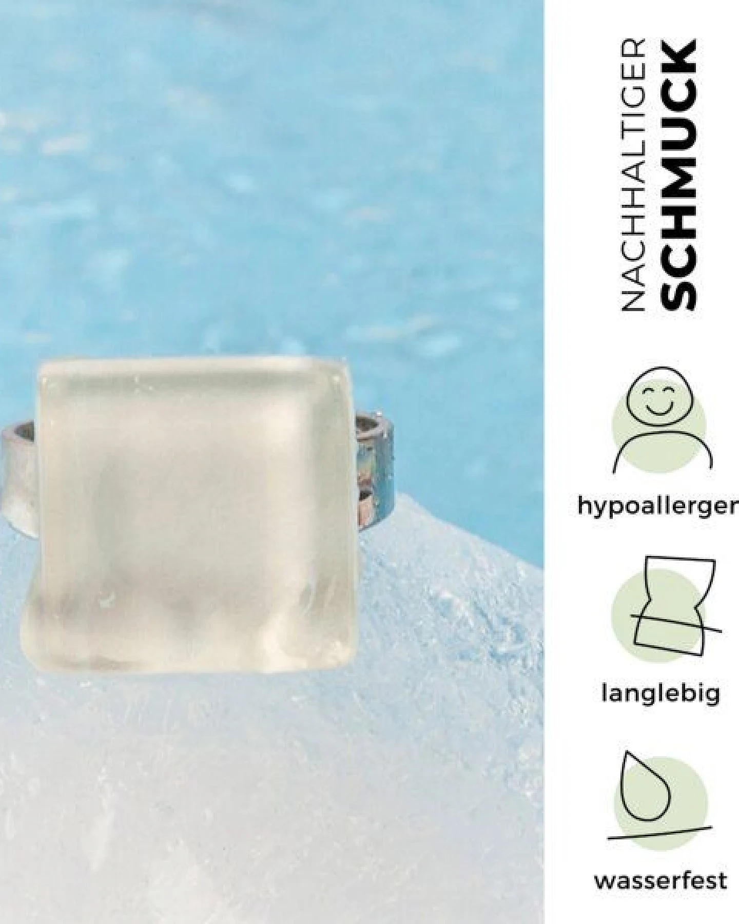 ALEXASCHA Minimalistischer Ring aus Glas, klein – Ansicht 3