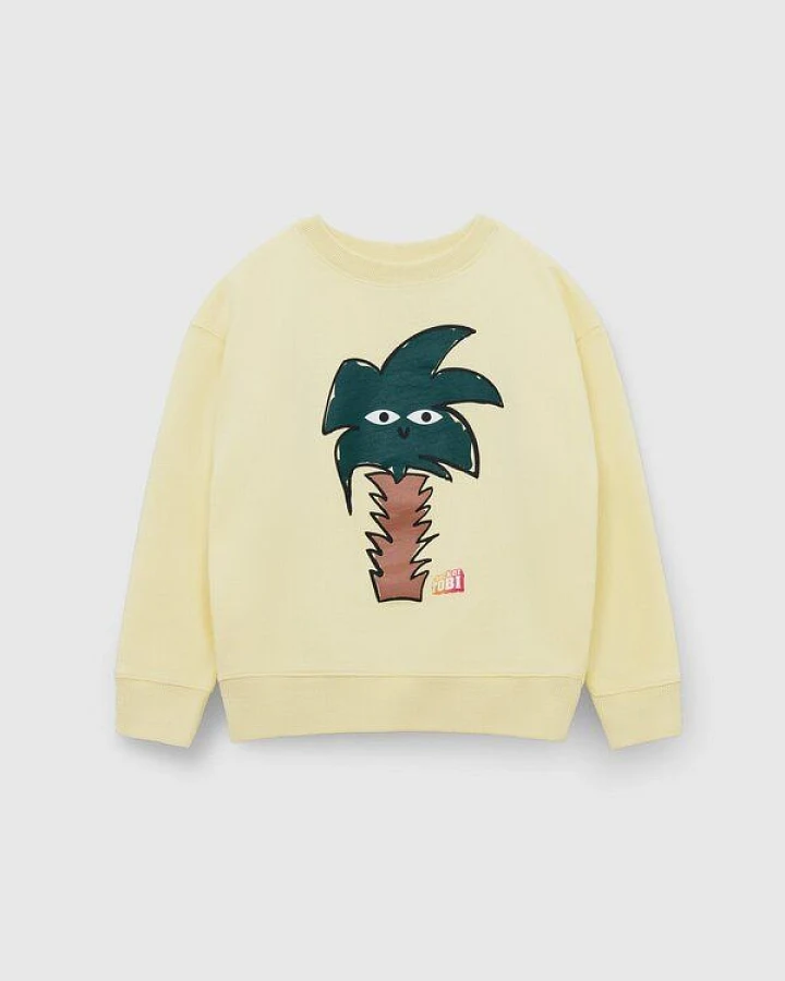 PlayPlayPauly CHECKER TOBI Palme Unisex Kinder Sweatshirt aus Bio-Baumwolle