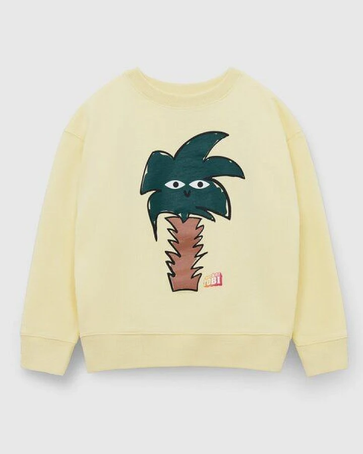 PlayPlayPauly CHECKER TOBI Palme Unisex Kinder Sweatshirt aus Bio-Baumwolle