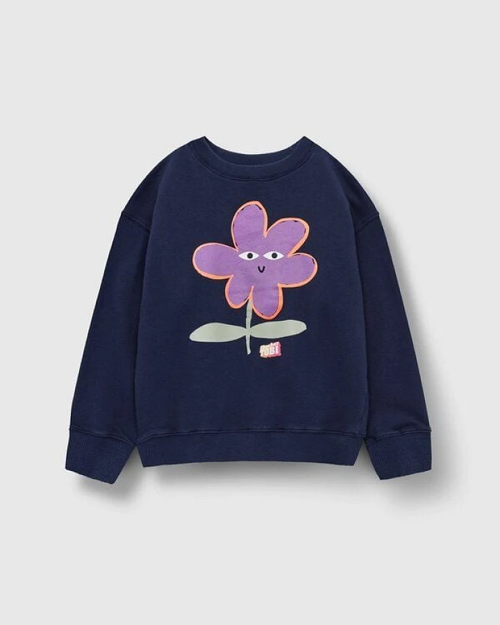 PlayPlayPauly CHECKER TOBI Blume Unisex Kinder Sweatshirt aus Bio-Baumwolle