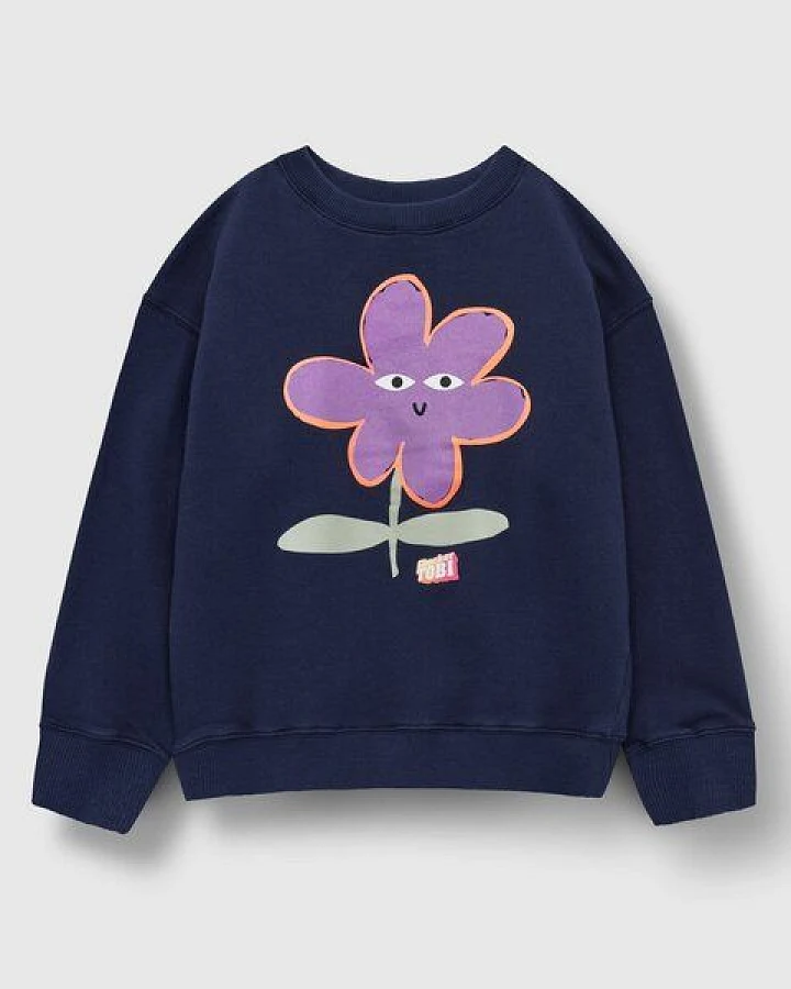 PlayPlayPauly CHECKER TOBI Blume Unisex Kinder Sweatshirt aus Bio-Baumwolle