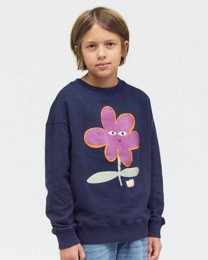 PlayPlayPauly CHECKER TOBI Blume Unisex Kinder Sweatshirt aus Bio-Baumwolle