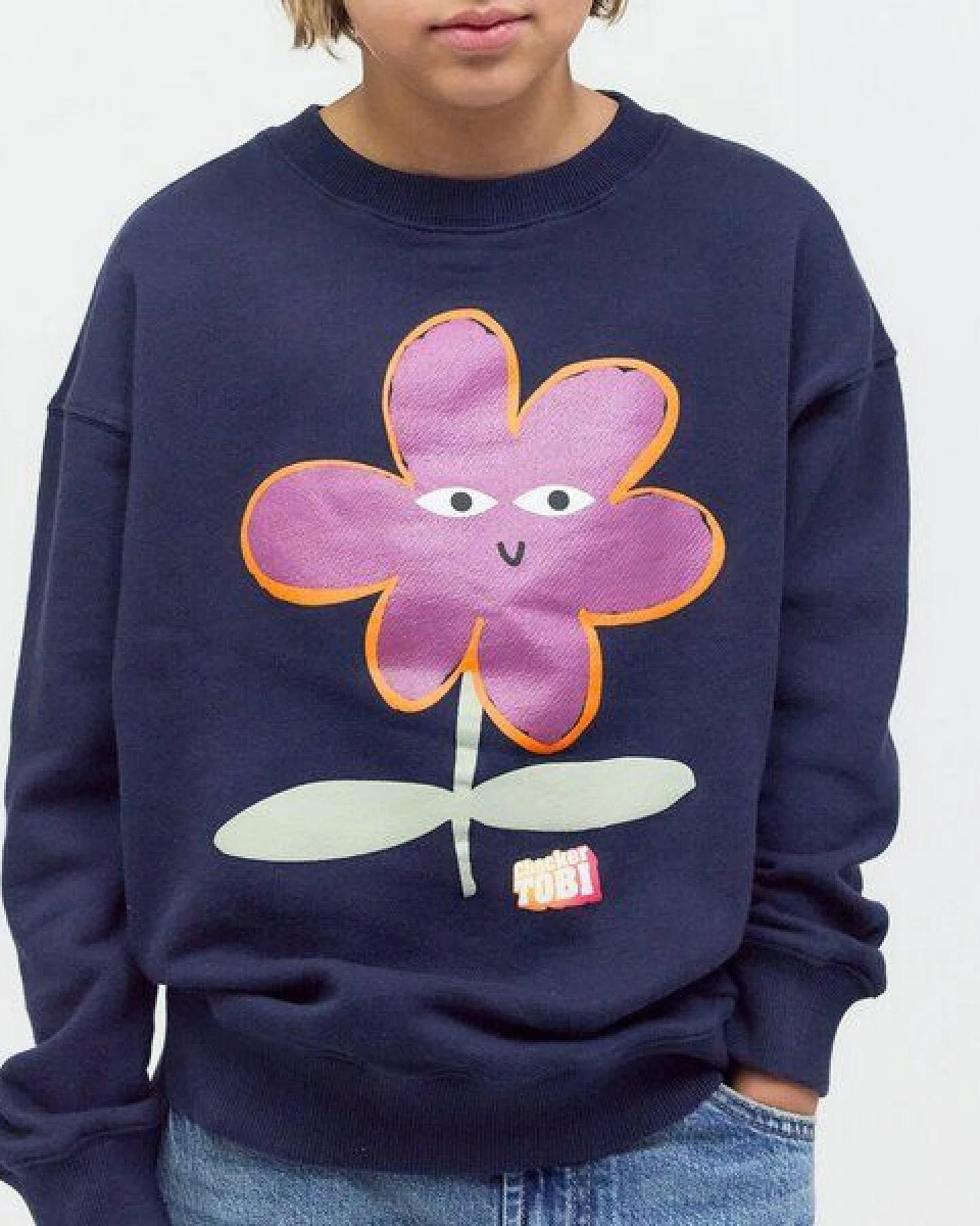 PlayPlayPauly CHECKER TOBI Blume Unisex Kinder Sweatshirt aus Bio-Baumwolle – Ansicht 4