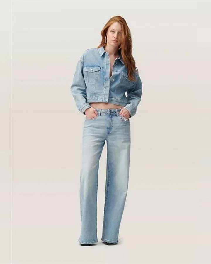 Damen Jeans SUNNY Wide Leg Minimal Stretch DAWN Baumwolle