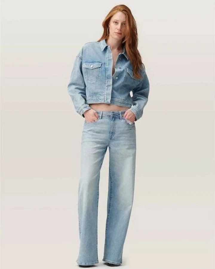 Damen Jeans SUNNY Wide Leg Minimal Stretch DAWN Baumwolle