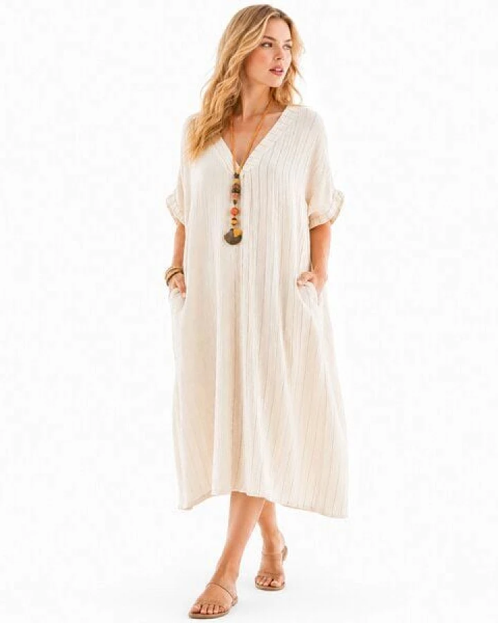 Bruno Barella Damen Musselin Kleid aus Bio Baumwolle – Oversize Boho Maxi Kleid One Size S–XXXL von Äegeis