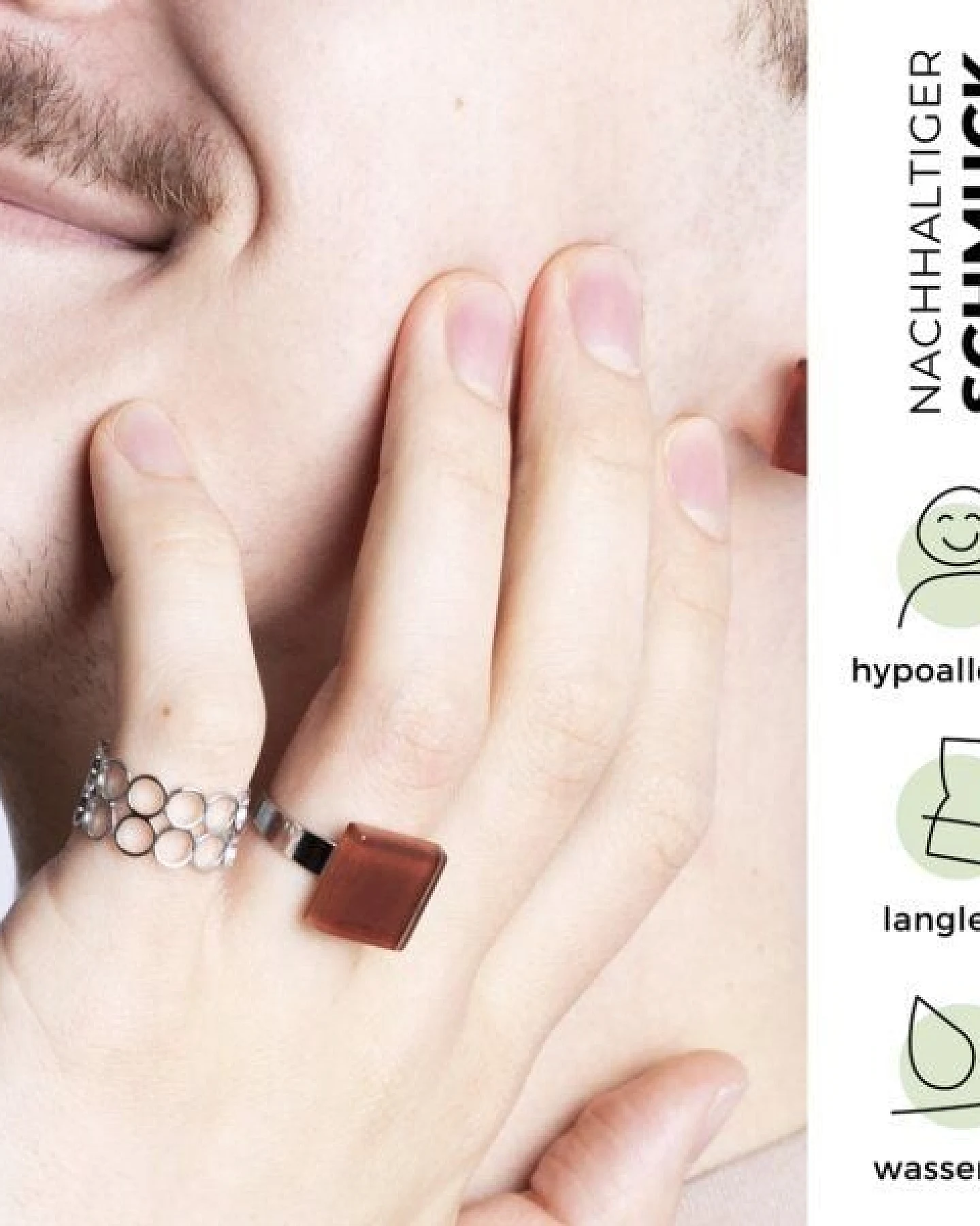 ALEXASCHA Minimalistischer Ring aus Glas, klein – Ansicht 3