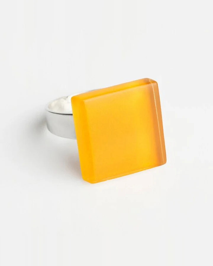 ALEXASCHA Minimalistischer Ring aus Glas, klein