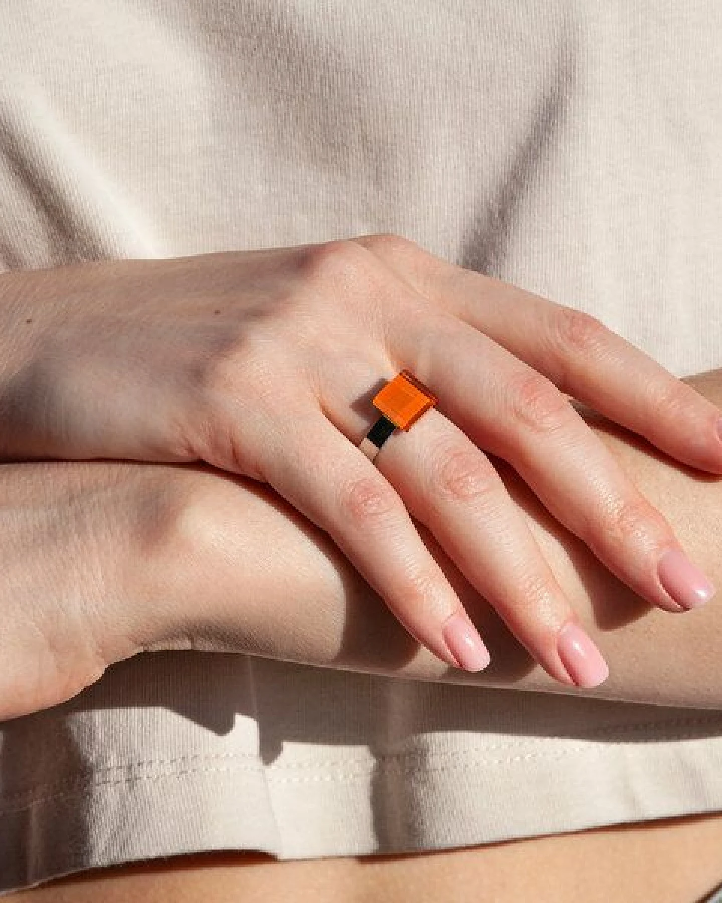 ALEXASCHA Geometrischer Ring aus Glas, mini – Ansicht 2