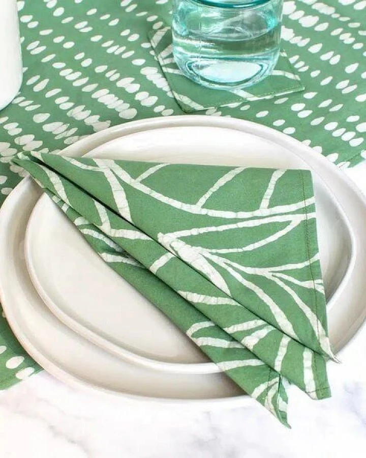 Global Mamas 4er-Set Servietten aus Biobaumwolle, Fair Trade und handgemacht