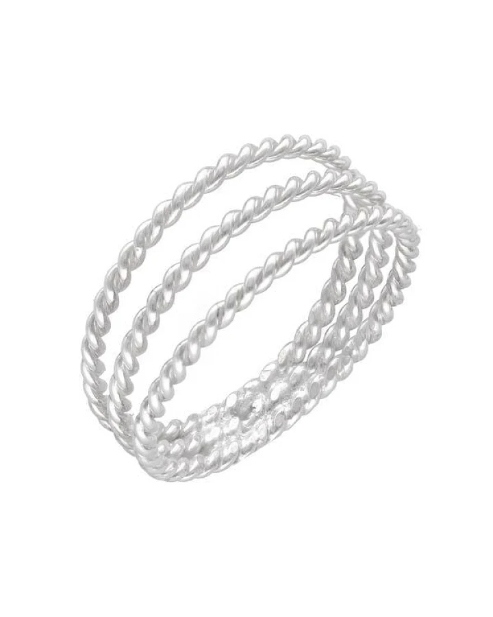 pakilia Silber Ring Kordel dreifach Fair-Trade und handmade