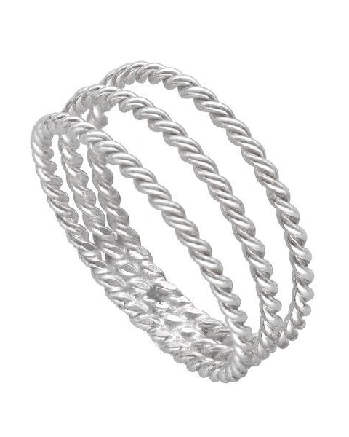 pakilia Silber Ring Kordel dreifach Fair-Trade und handmade – Ansicht 2