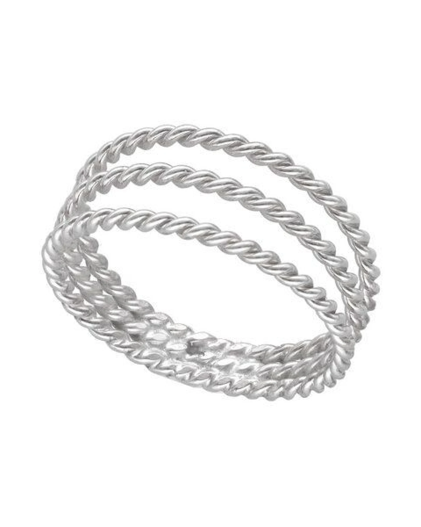 pakilia Silber Ring Kordel dreifach Fair-Trade und handmade – Ansicht 3