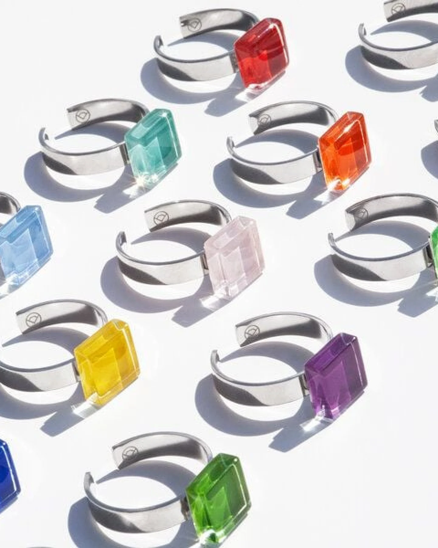 ALEXASCHA Geometrischer Ring aus Glas, mini – Ansicht 4
