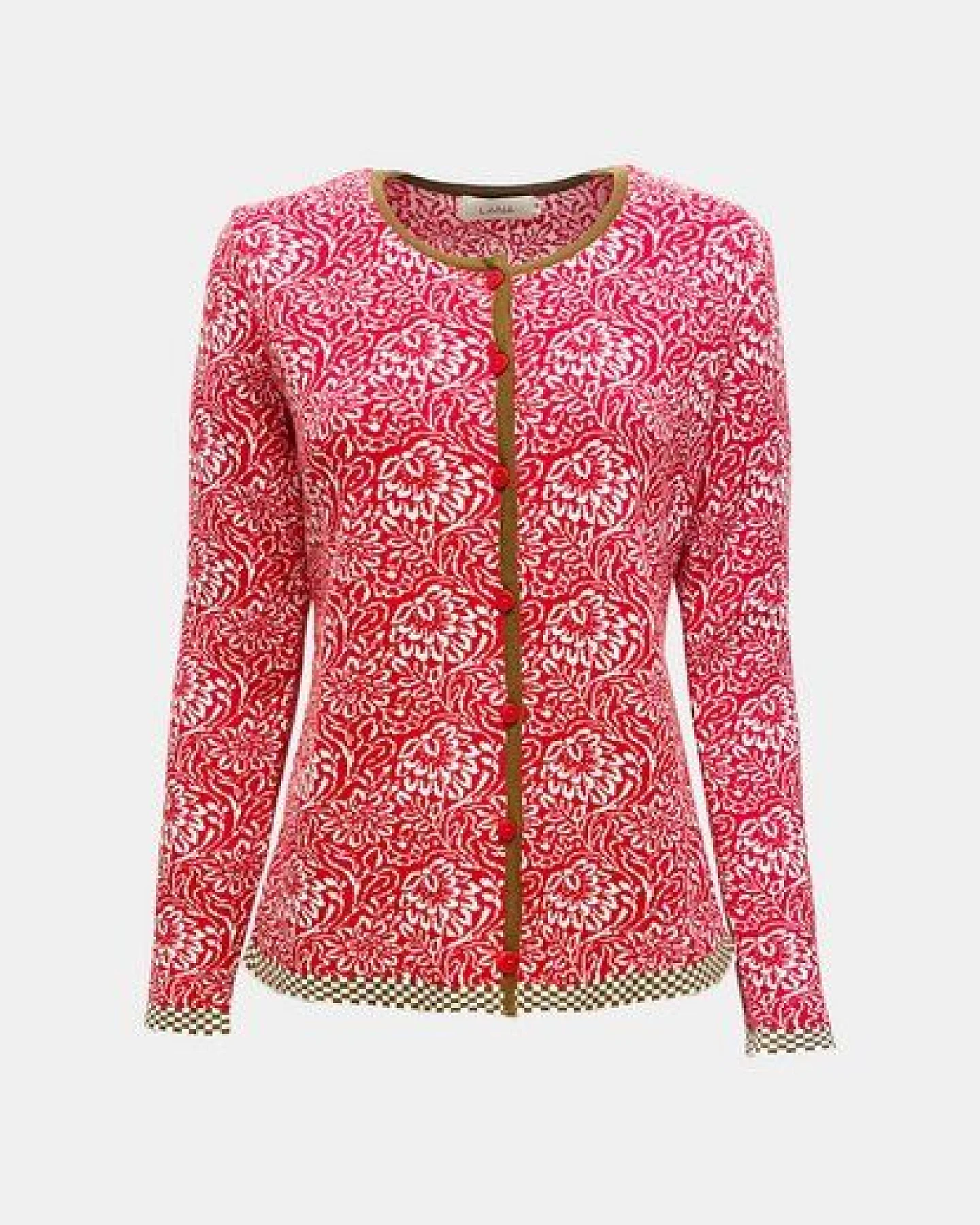 LANA Organic Strickjacke Jaquardmuster für Damen, Modell Lena – Ansicht 4