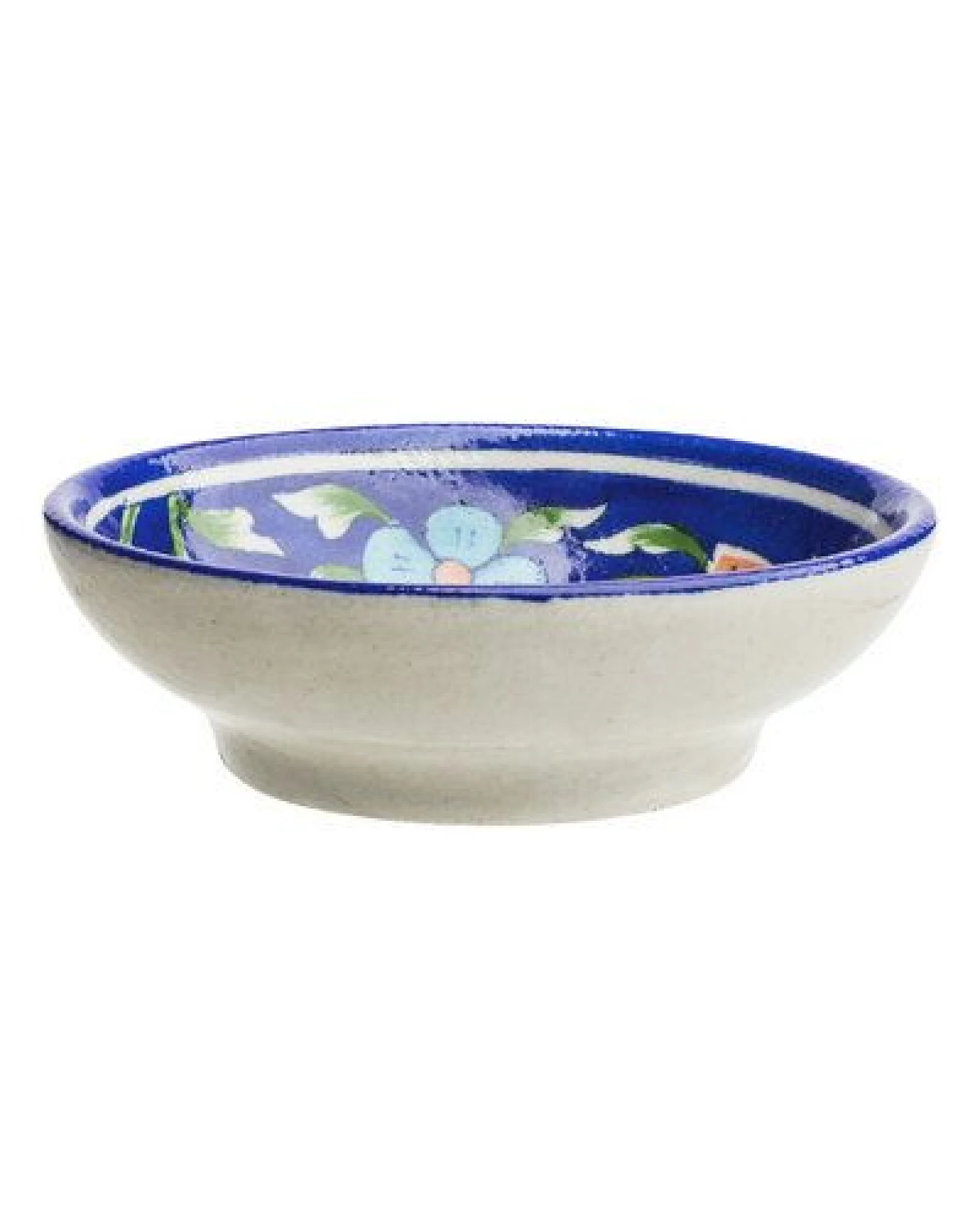 TRANQUILLO Blue Pottery Seifenschale von Hand geformt und bemalt – Ansicht 2