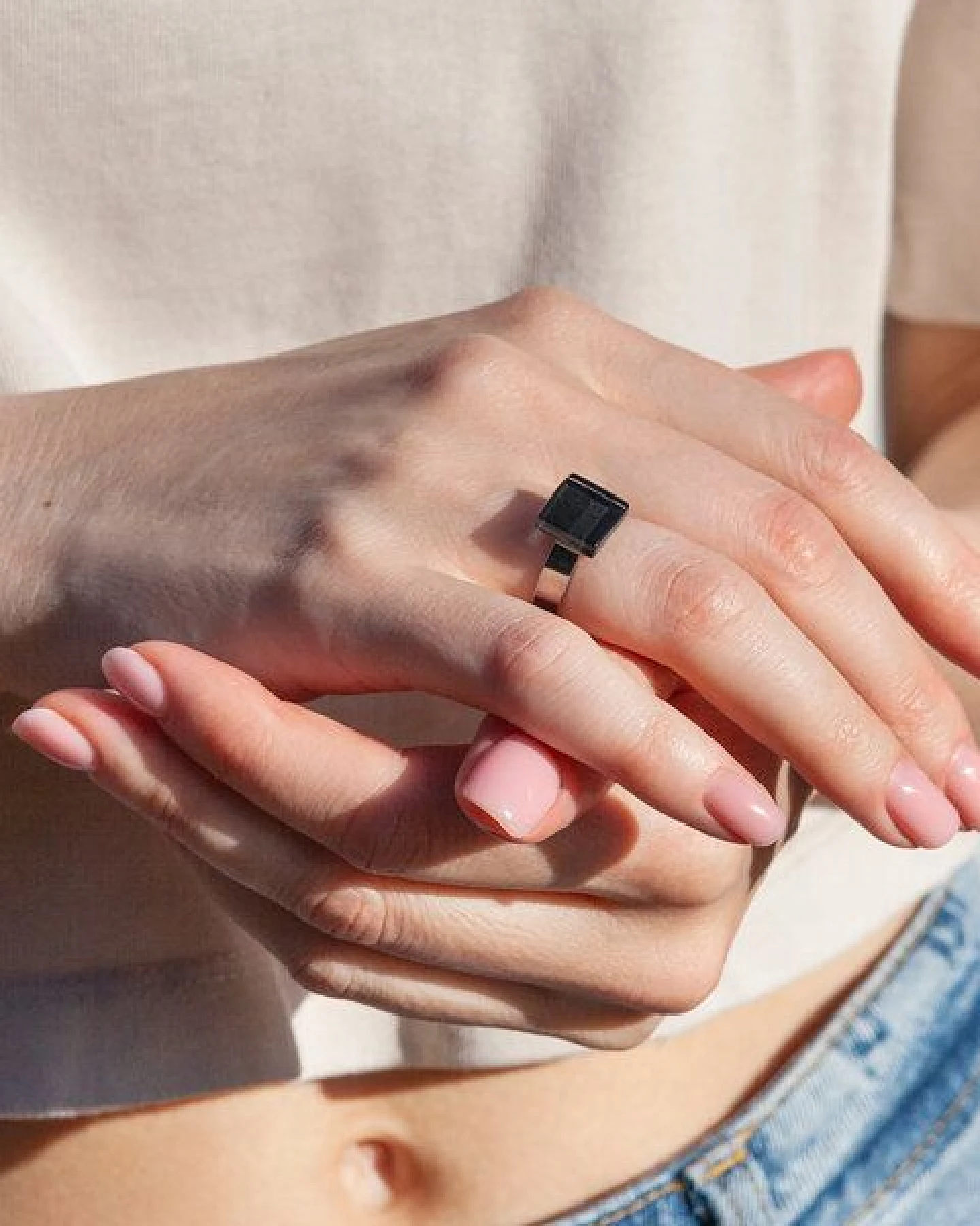 ALEXASCHA Geometrischer Ring aus Glas, mini – Ansicht 2