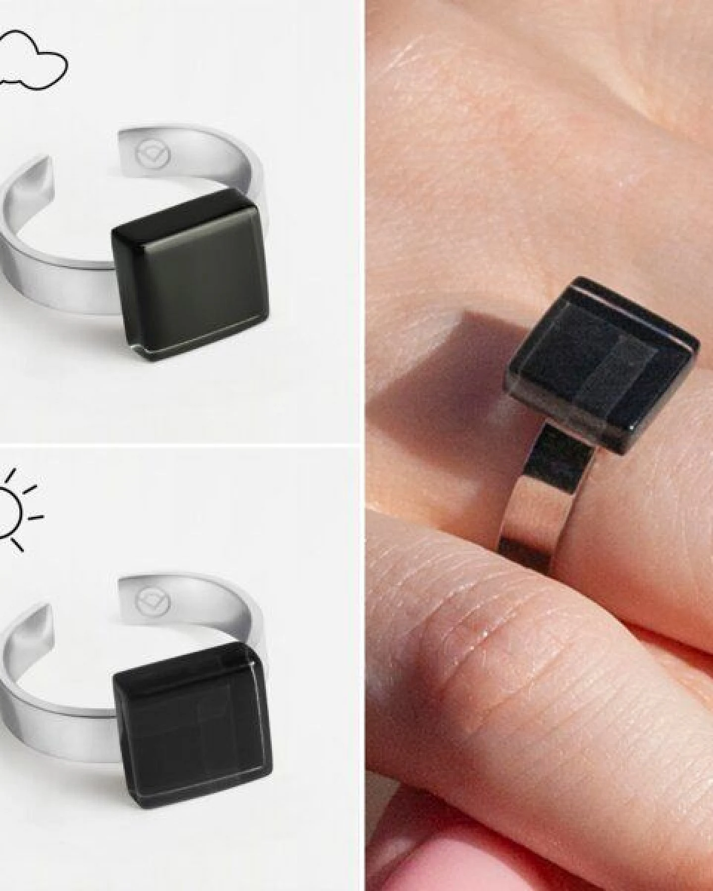 ALEXASCHA Geometrischer Ring aus Glas, mini – Ansicht 3
