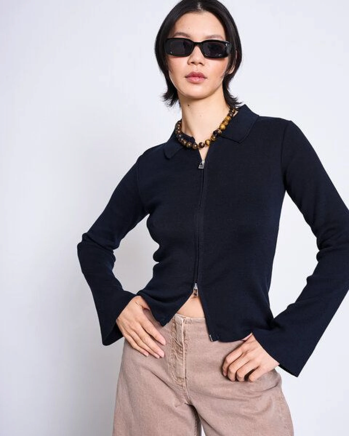 JAN N JUNE Baumwoll Zip Jacke TYRIE – Ansicht 2