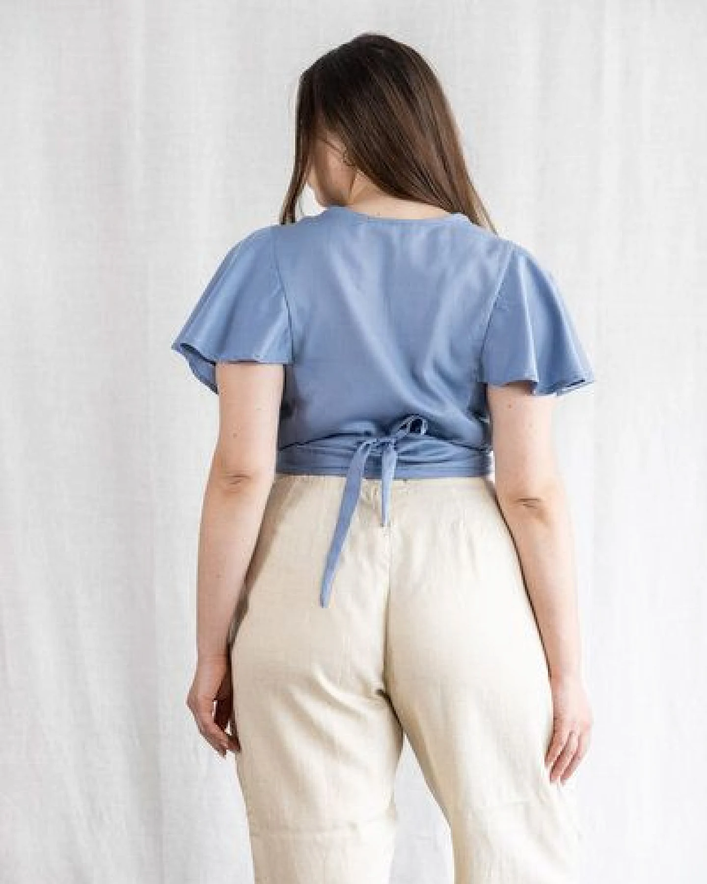 Jyoti - Fair Works Bio-Baumwoll Wickelbluse Neeraj – Ansicht 4