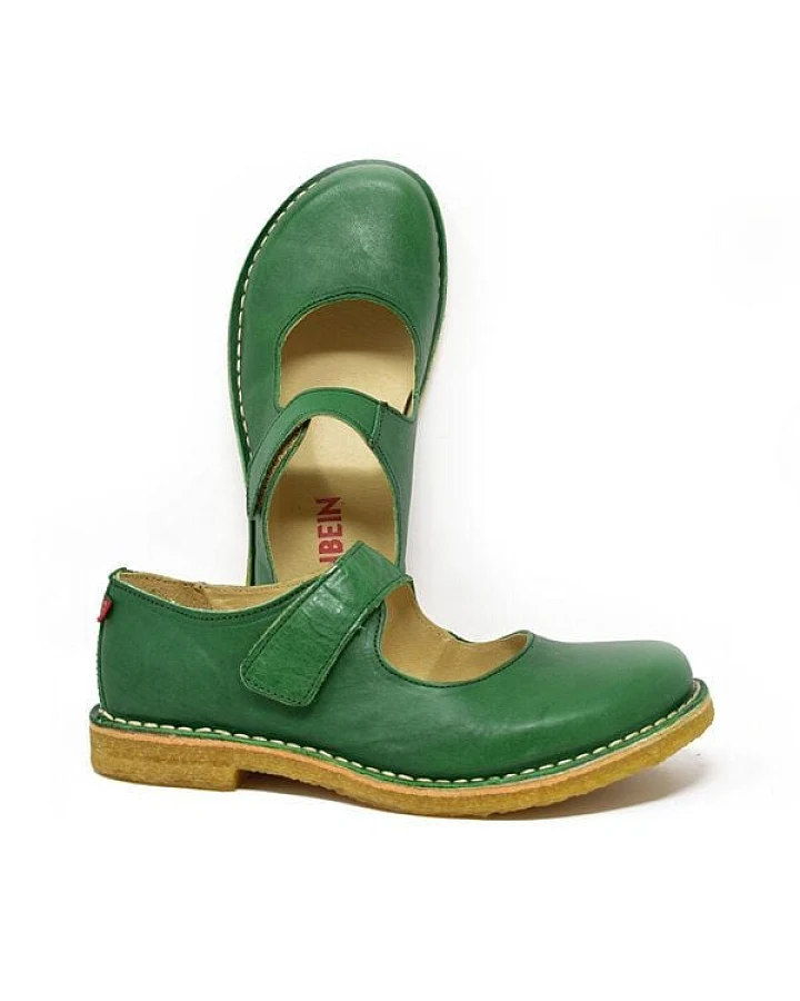 Grünbein Shoes Spangen-Ballerinas Gerda Naturform lose Einlage grün