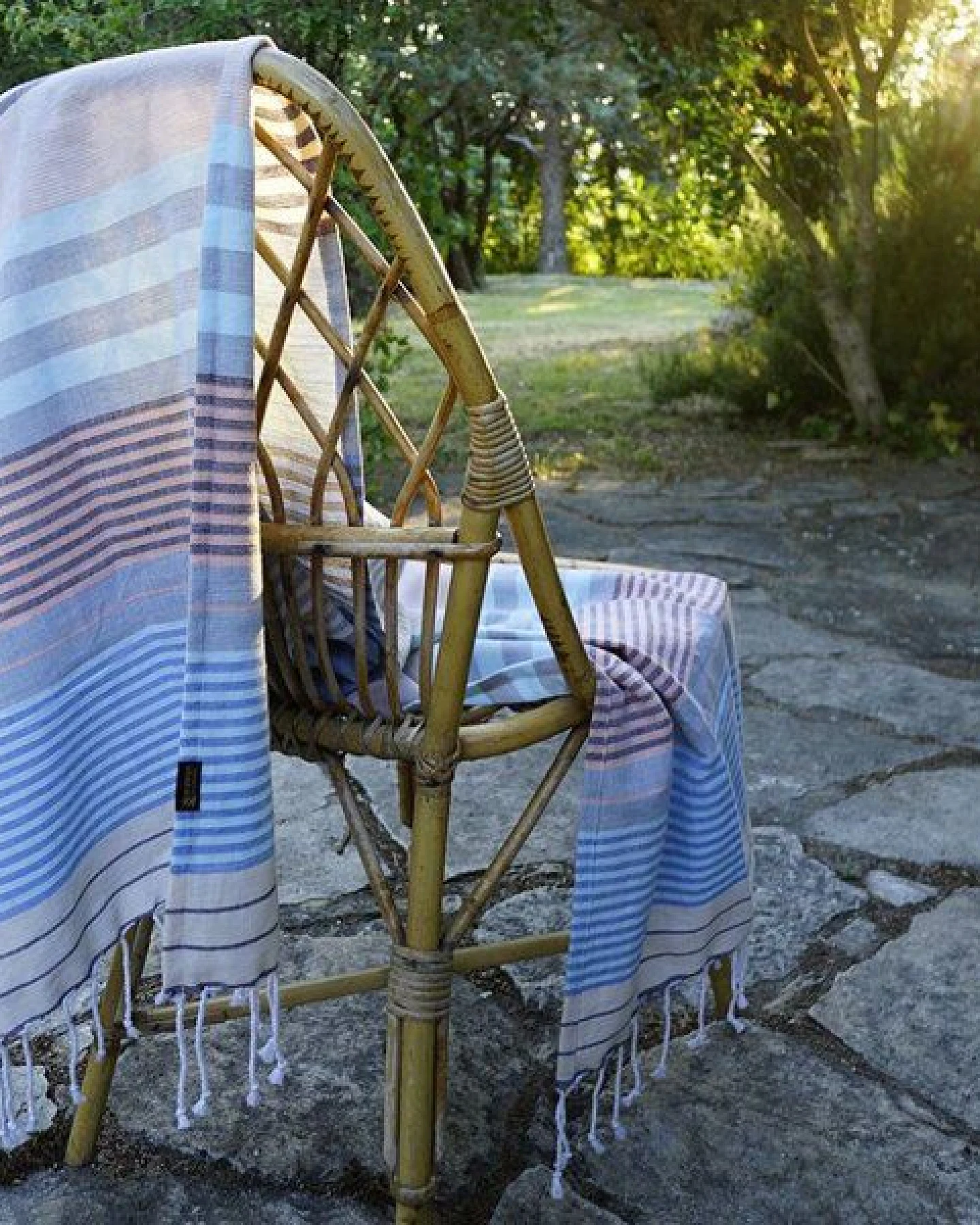 Karawan authentic Fouta Hamamtuch aus reiner Bio-Baumwolle 200 × 100 cm (Stil SUD) – Ansicht 3