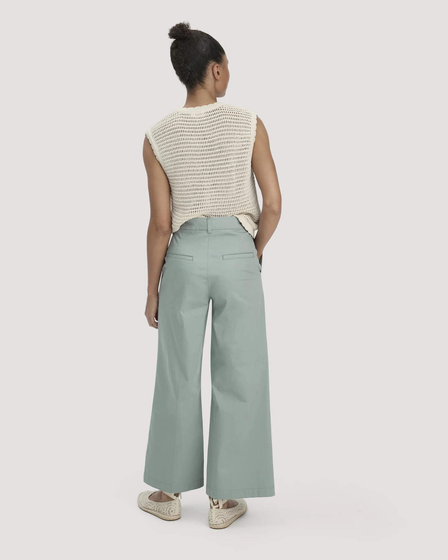 hessnatur Damen Hose Culotte Regular aus Bio-Baumwolle - grün - Größe 40 – Ansicht 2