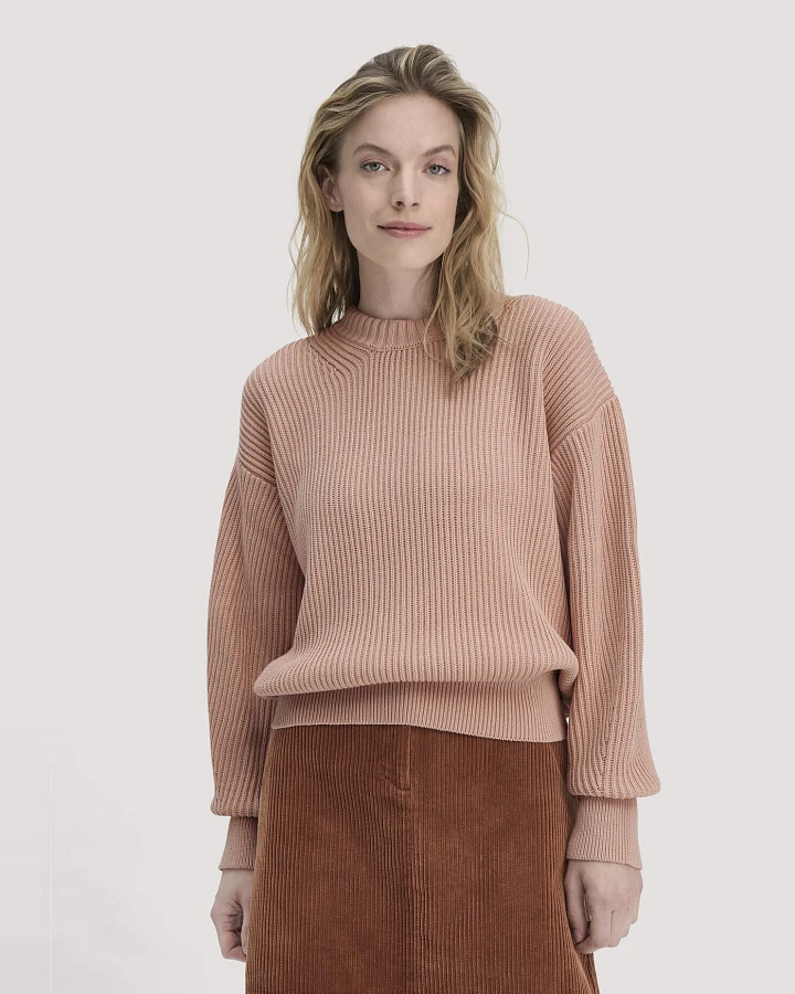 hessnatur Damen Strick Pullover Relaxed aus Bio-Baumwolle - rosa - Größe S