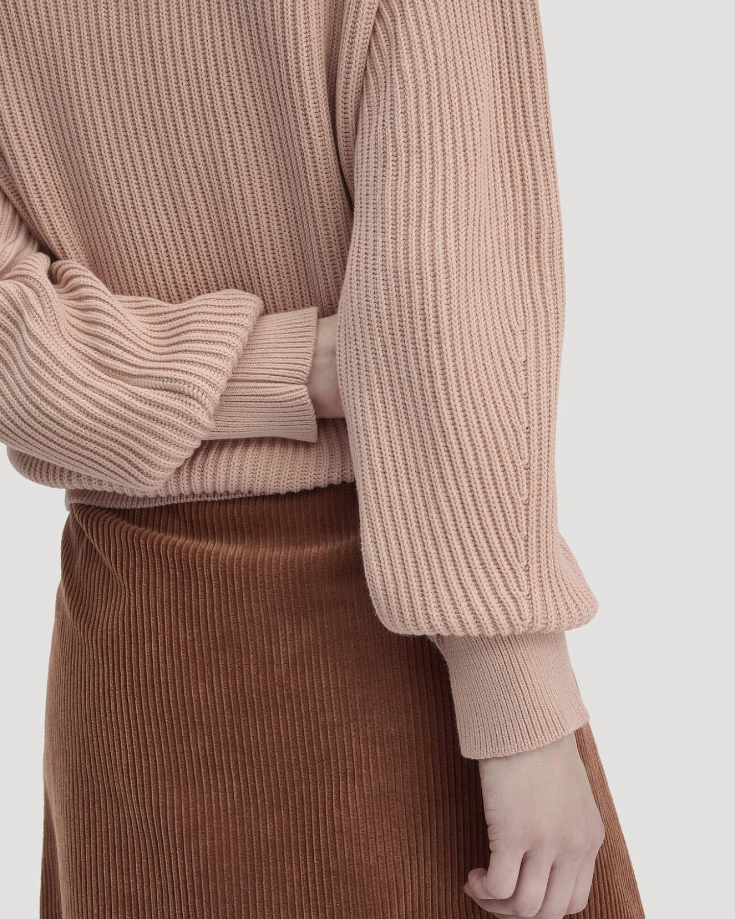 hessnatur Damen Strick Pullover Relaxed aus Bio-Baumwolle - rosa - Größe S – Ansicht 4