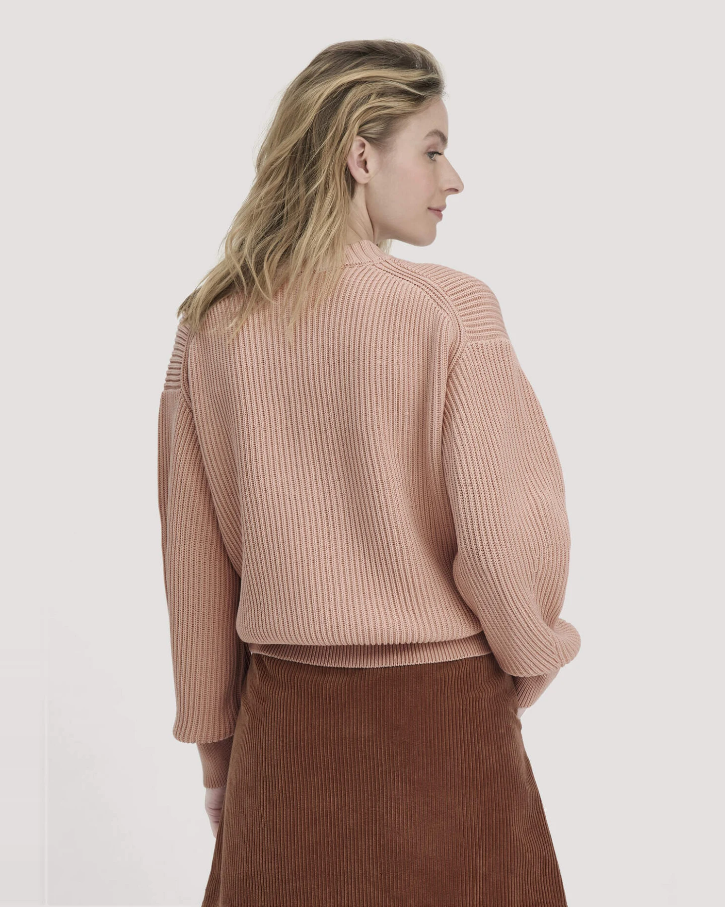 hessnatur Damen Strick Pullover Relaxed aus Bio-Baumwolle - rosa - Größe XL – Ansicht 3