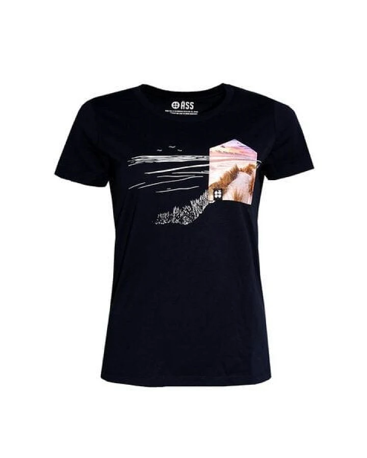 FÄDD Damen T-Shirt Rundhals aus Bio-Baumwolle "Nordsee BT" Navy Schwarz