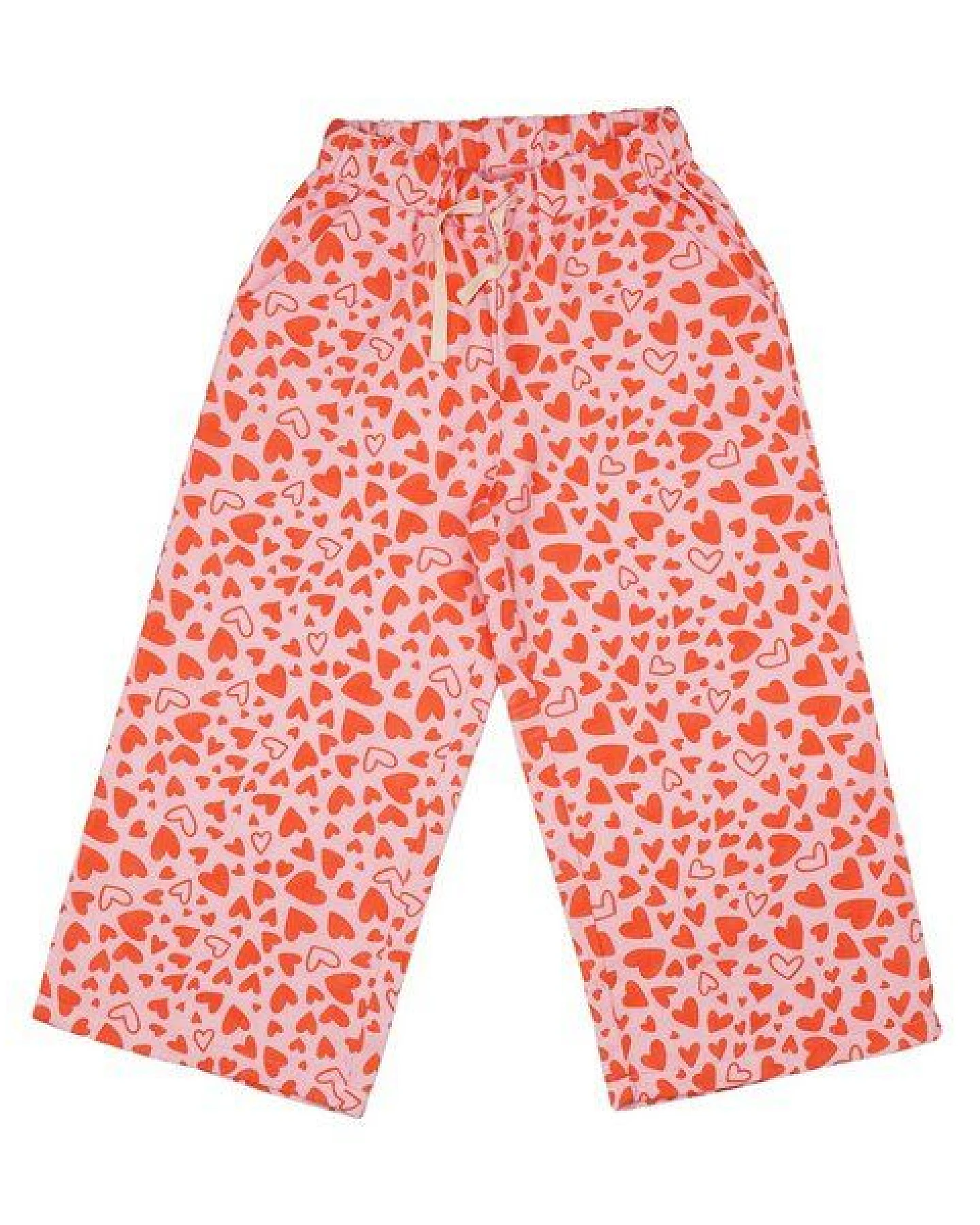 Hose Rosa Herzen Allover Musselin Bio-Baumwolle GOTS – Walkiddy – Ansicht 4