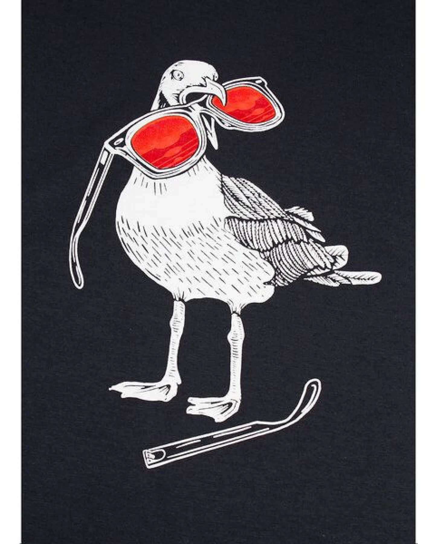 FÄDD Herren T-Shirt Rundhals aus Bio-Baumwolle "Hipster Haps Möwe" Grau – Ansicht 2