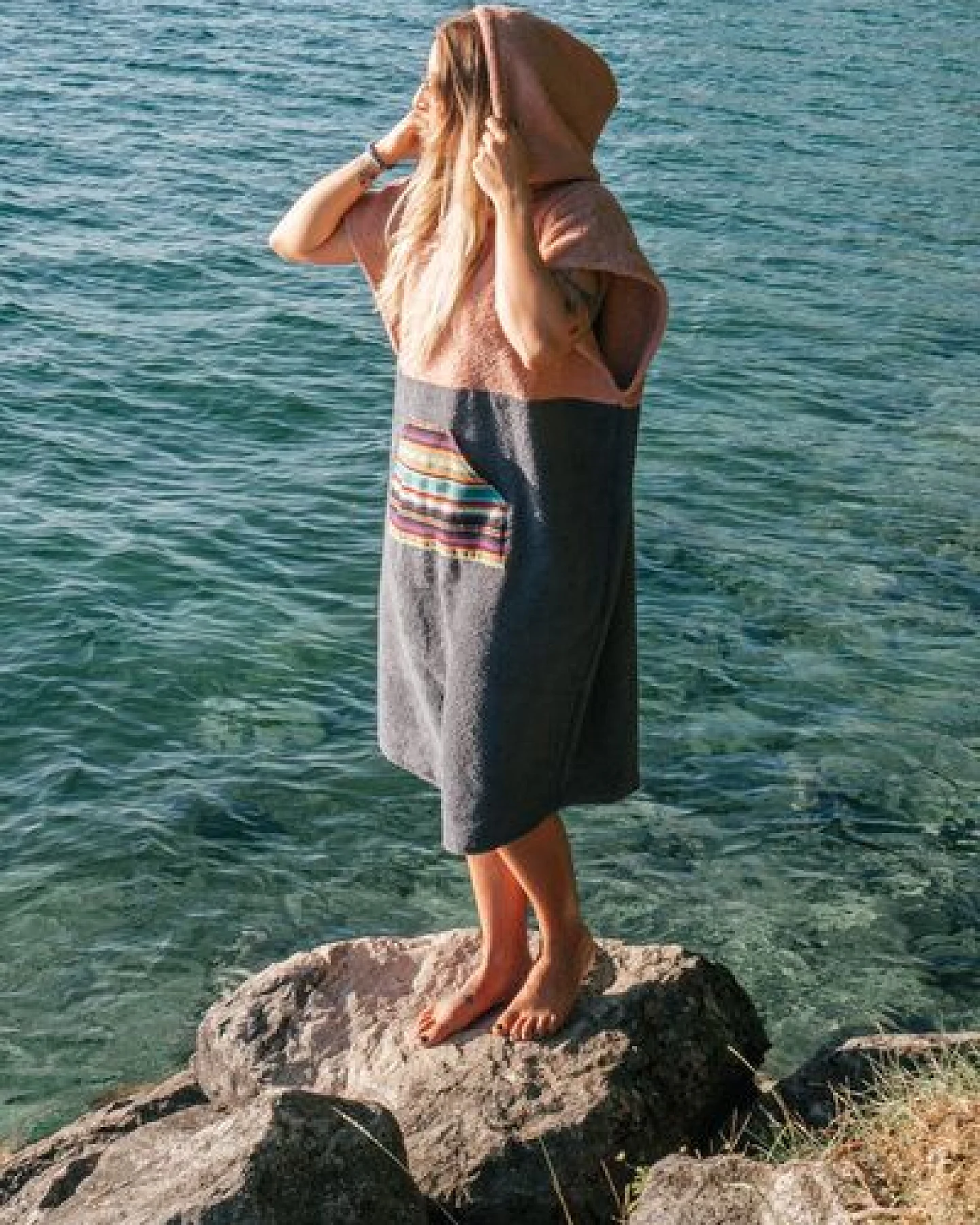 Zeachild Surfponcho Sunset Bloom Bio-Frotte – Ansicht 3