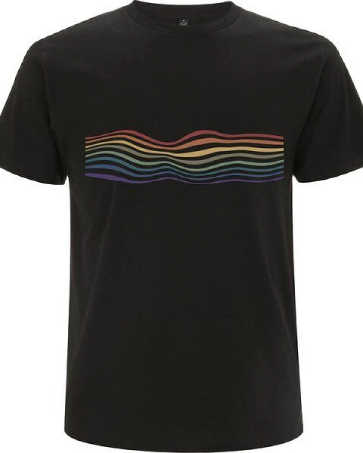 Spreecult Regenbogen Linien - - Bio und Fair - Männer Unisex Shirt