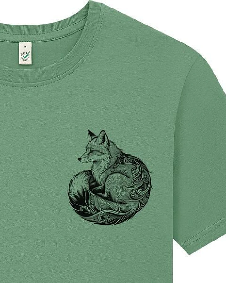 Spreecult kleiner LineArt Fuchs - Bio und Fair - Männer Unisex T-Shirt - Line Art Fox