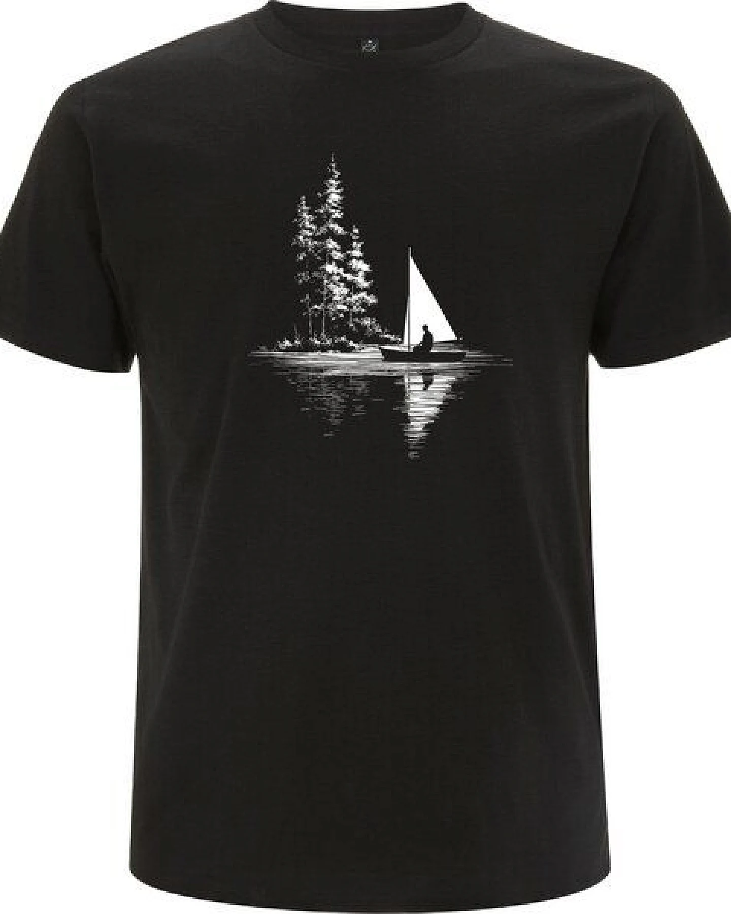 Spreecult Segelboot - Bio und Fair - Männer Unisex T-Shirt - Wald Wasser – Ansicht 2
