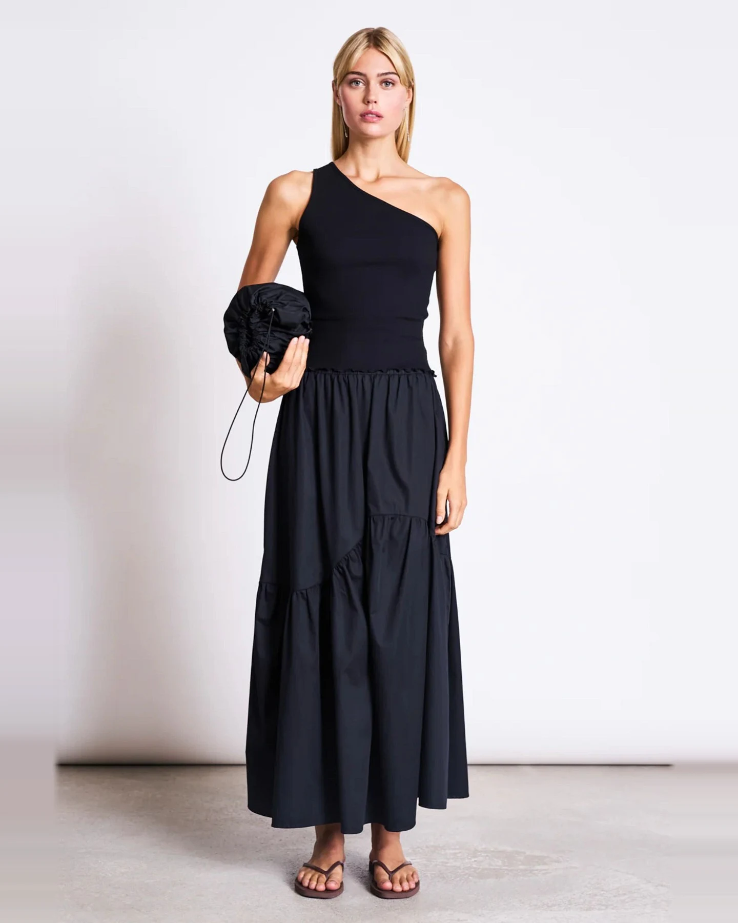 Top Tigris One Shoulder Schwarz – Ansicht 4